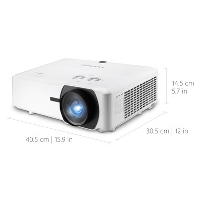 ViewSonic 6000 Lumens WUXGA Laser Projector with 1.6x Optical Zoom and Dual HDMI, White (LS920WU)