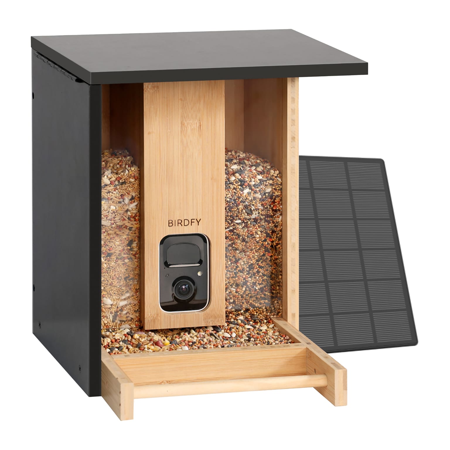 Birdfy Feeder Bamboo with Camera, Solar Panel and AI by Subscription, Multicolored (EPPAMBNI8402110)