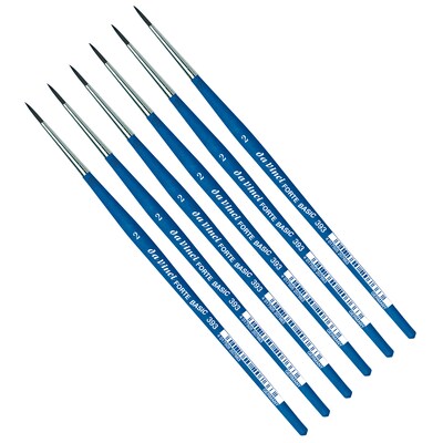 da Vinci FORTE BASIC Acrylic Synthetic Bristle, Round Brush, 6/Pack (DVXVA3932-6)