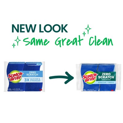 Scotch-Brite Non-Scratch Scrub Sponge, Blue, 3/Pack (MP-3-8-D)