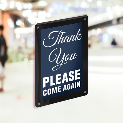 Azar Document Holder, Window-Hanging, Vertical/Horizontal, Side Loading Plastic, 2/Pack (106697-BLK-2PK)