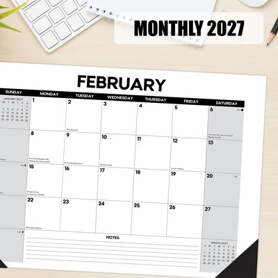 2027 Willow Creek Basic 17" x 12" Monthly Desk Pad Calendar, Assorted Colors (66430)