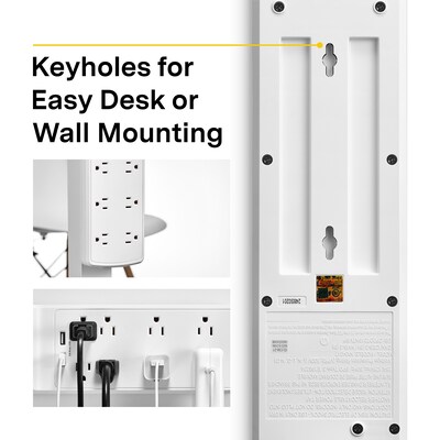 NXT Technologies™ 8-Outlet 2 USB Surge Protector, 6' Braided Cord, 2100 Joules (NX54317)