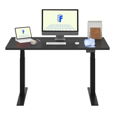 FlexiSpot E7COMMERCIAL 55W Electric Adjustable Particle Board Standing Desk, Black (E7BCOM5528-B)
