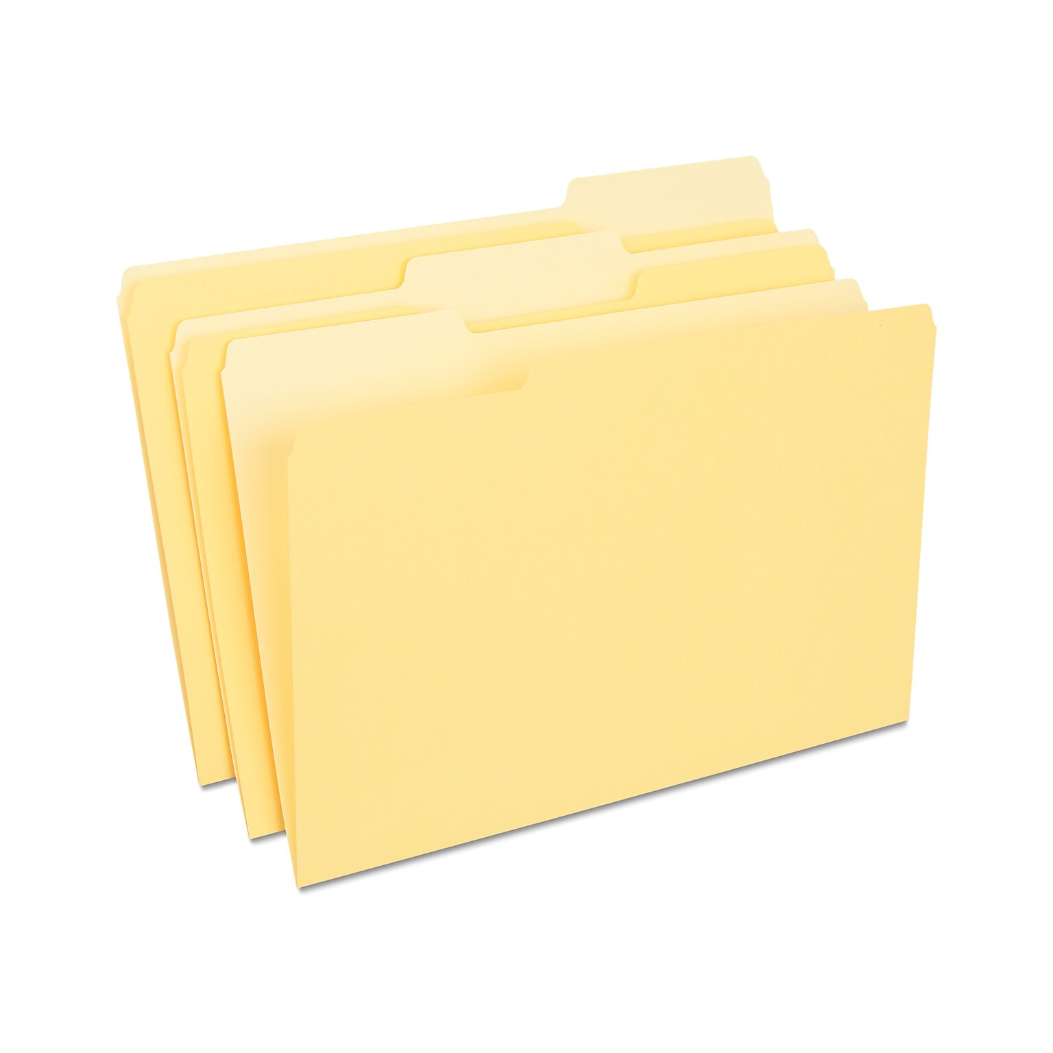 Quill Brand® File Folders, Assorted Tabs, 1/3-Cut, Legal, Yellow, 100/Box (741013YW)