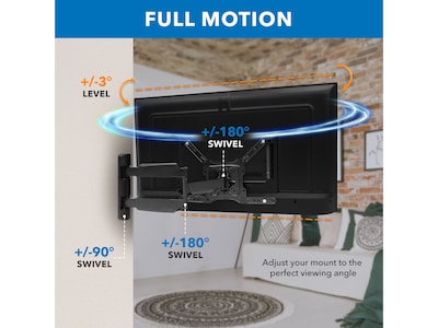 Mount-It! Full-Motion TV Mount, 77 lbs. Max. (MI-14002)