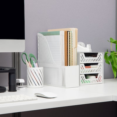Mind Reader Metal Accessory Tray, White (SLMAG-WHT)
