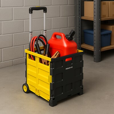 Mount-It! Mobile Utility Cart, Yellow/Black (MI-905)