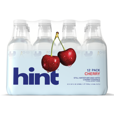 Hint Cherry Flavored Water, 16 oz., 12/Carton (184739001573)