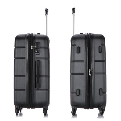 DUKAP Rodez 24" Hardside Suitcase, 4-Wheeled Spinner, TSA Checkpoint Friendly, Black (DKROD00M-BLK)