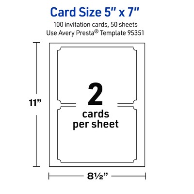 Avery Matte General Use Blank Cards, White, 100/Box (95351)