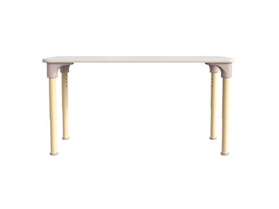 Flash Furniture Bright Beginnings Hercules Rectangular Table, 47" x 24", Height Adjustable, White/Beech (MK-ME088026-GG)