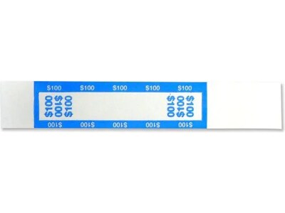 CONTROLTEK Currency Strap, White/Light Blue, 25000/Carton (560016)