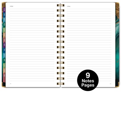 2026 Global Printed Products 5.5" x 8" Weekly & Monthly Planner, Paperboard Cover, Teal Gold Marble (FSHN-CY26-58-54)