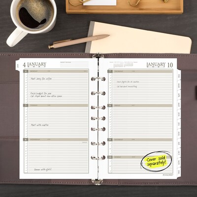 2027 AT-A-GLANCE 8.5" x 5.5" Weekly & Monthly Planner Refill, White/Brown (481-285Y-27)