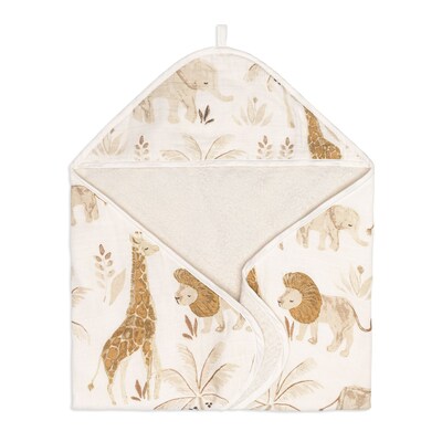Crane Baby Kendi Baby Hooded Towel, Safari Animal (BC-120HT)
