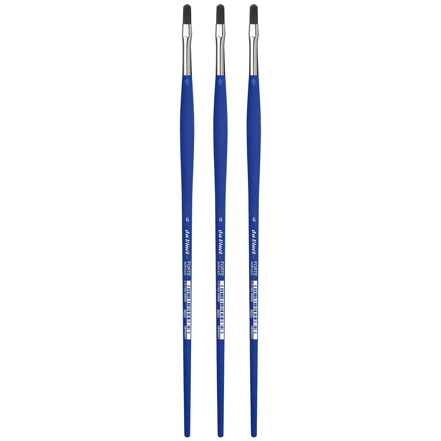 da Vinci FORTE-Acrylics Oil and Acrylic Synthetic Bristle, Filbert Brush, 3/Pack (DVXVA86506-3)