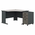 Bush Business Furniture Cubix 48W Corner Desk with Mobile File Cabinet, Slate/White Spectrum (SRA03