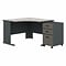 Bush Business Furniture Cubix 48W Corner Desk with Mobile File Cabinet, Slate/White Spectrum (SRA03