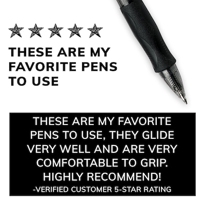  BIC Gel-ocity Original Black Gel Pens, Medium Point (0.7mm),  12-Count Pack, Retractable Gel Pens With Comfortable Grip : Office Products