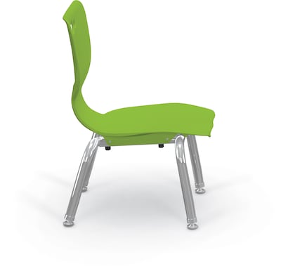 MooreCo 10" Hierarchy Student Chair with 4 Legs, Green/Chrome Base (703673561709)