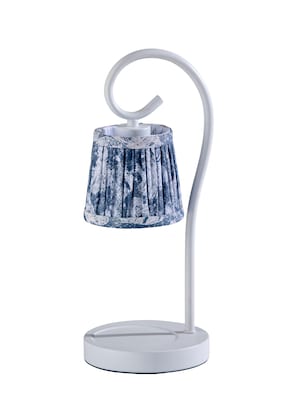 Simplee Adesso Perry Candlewarmer 14.5 Halogen Table Lamp, White/Blue Floral (SL1194-02)