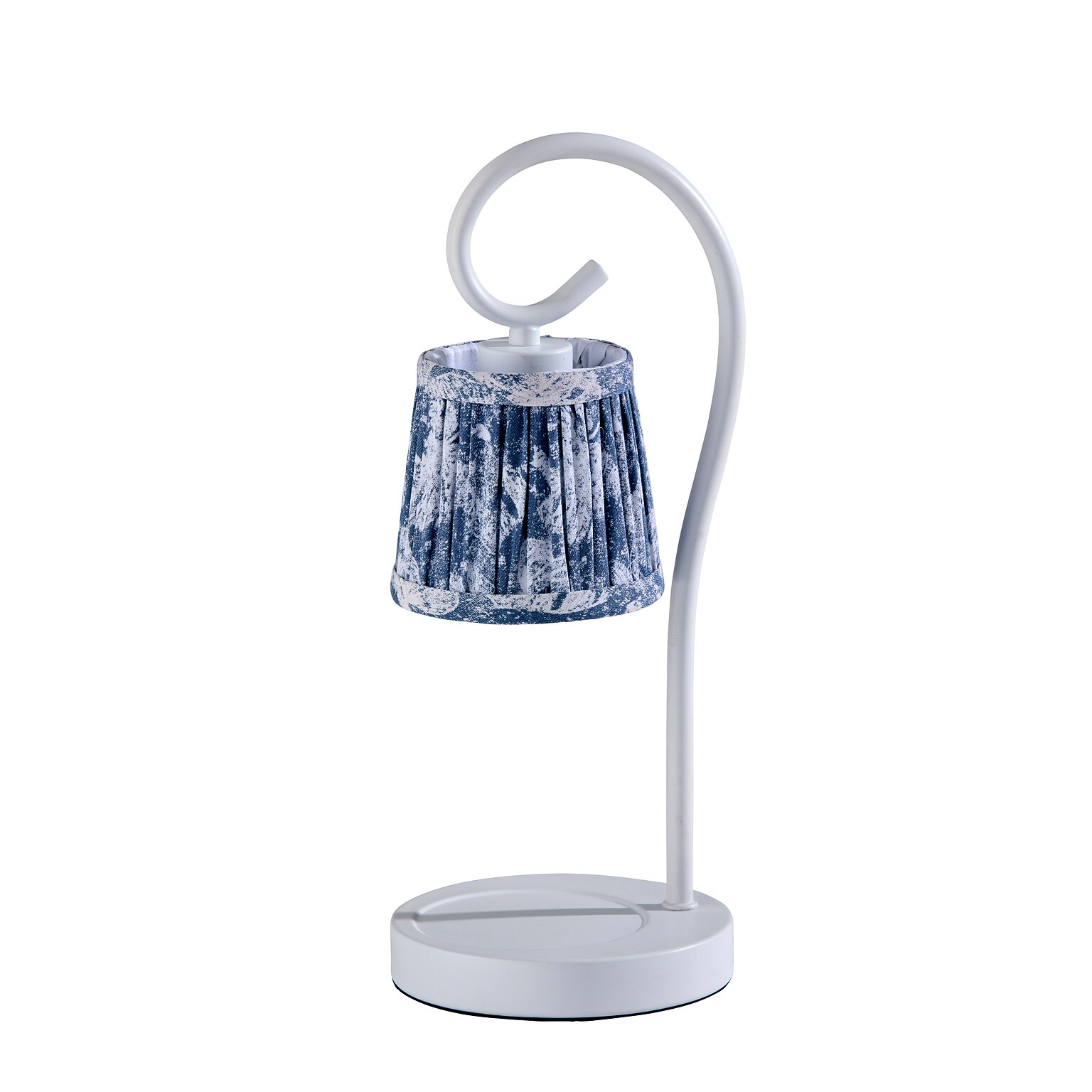 Simplee Adesso Perry Candlewarmer 14.5 Halogen Table Lamp, White/Blue Floral (SL1194-02)
