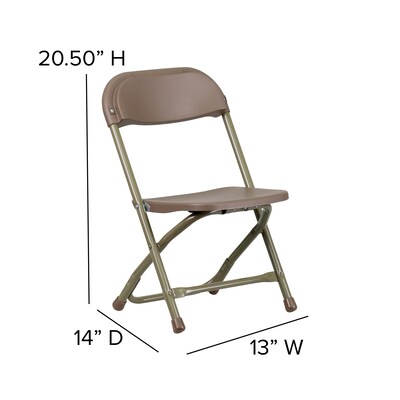 Flash Furniture Plastic Kids Folding Chair, Brown, 2 Pieces (2YKIDBN)