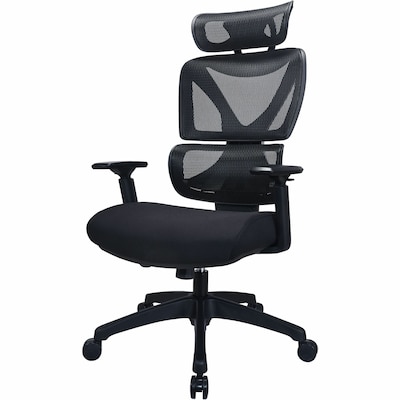 Lorell Xavier Ergonomic Mesh High-Back Chair, Black (LLR84397)