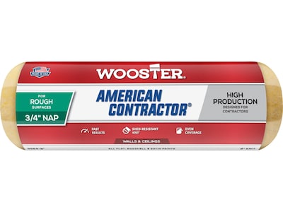 Wooster Brush American Contractor Paint Roller Cover, 9L, 0.75 Nap, Dozen (00R5640090)