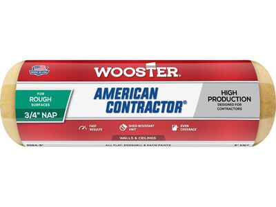 Wooster Brush American Contractor Paint Roller Cover, 9"L, 0.75" Nap, Dozen (00R5640090)