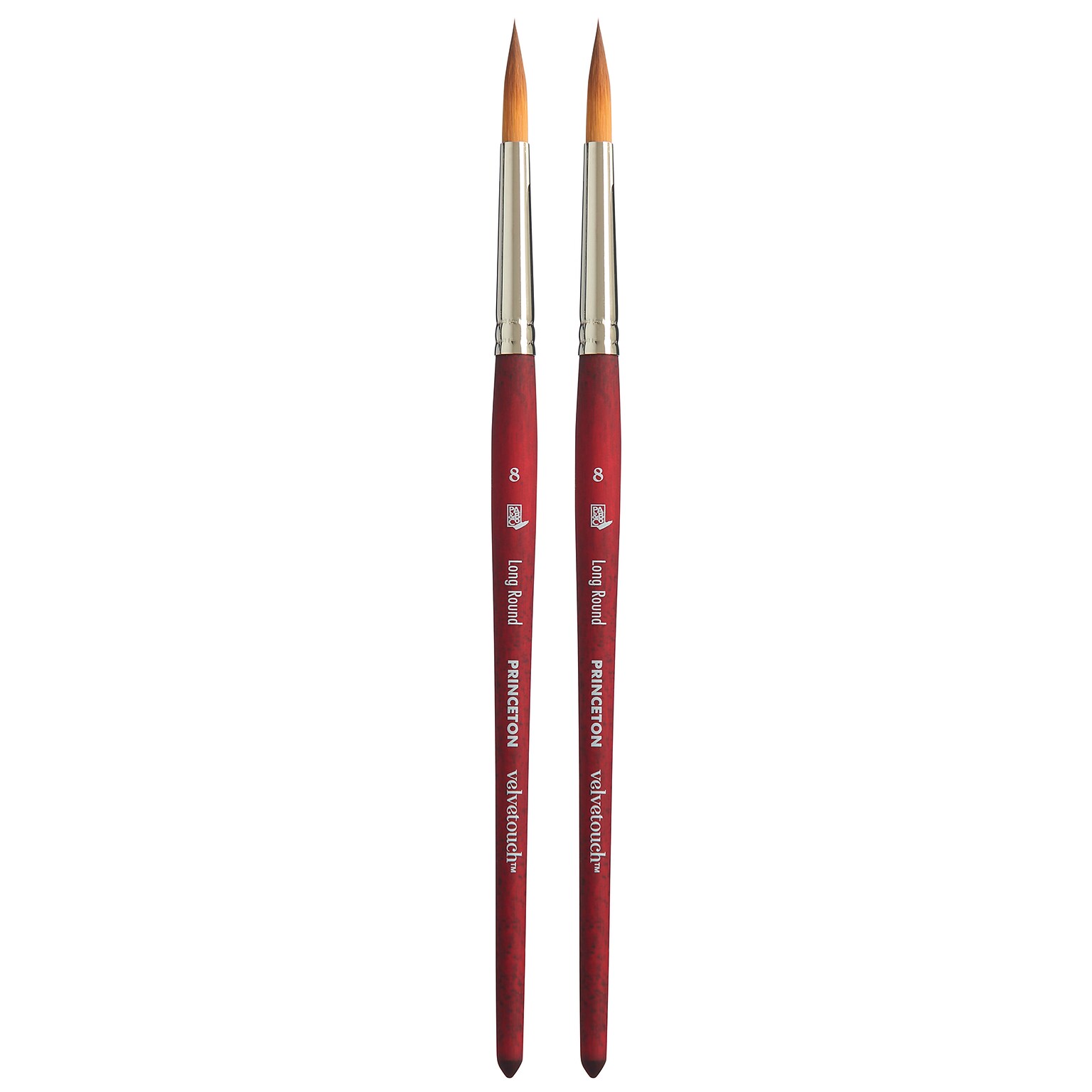 Princeton Velvetouch Mixed Media Synthetic Long Round Brush, 2/Pack (PBXP3950LR8-2)