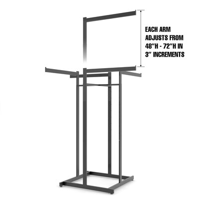 Nahanco 4 Way Rectangular Tubing Garment Rack, Black (B80)