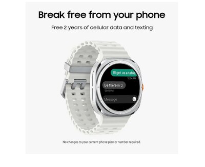 Samsung Galaxy Watch Ultra Smart Watch, GPS, 47mm, Titanium Case, Titanium White Rubber (SM-L705UAW1XAA)