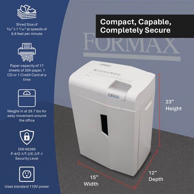 Formax OnSite 8206CC 17-Sheet Cross-Cut Deskside Shredder (FD 8206CC)
