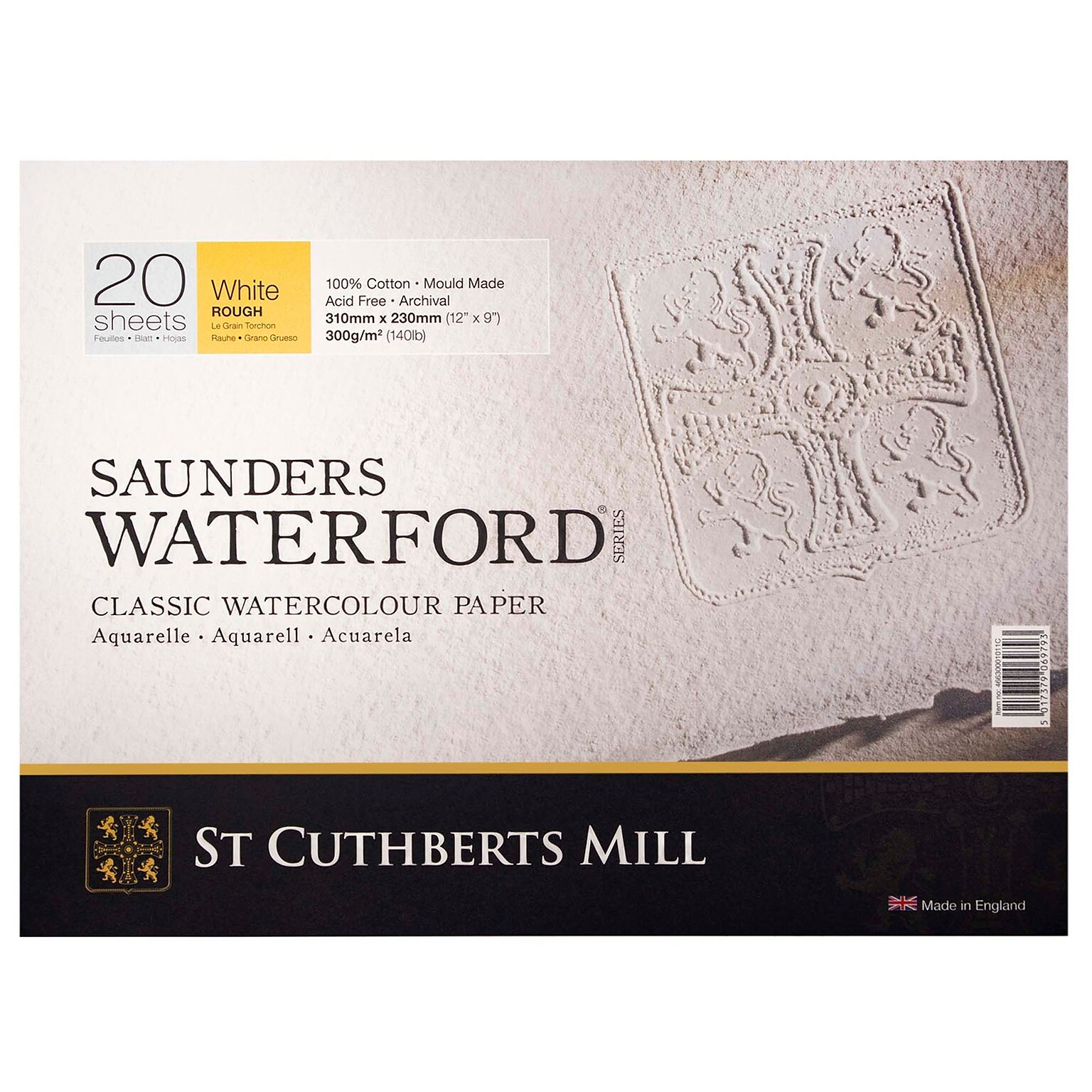St Cuthberts Mill Saunders Waterford 9 x 12 Watercolor Sketch Pad, 20 Sheets/Pad (STCT46630001011C)