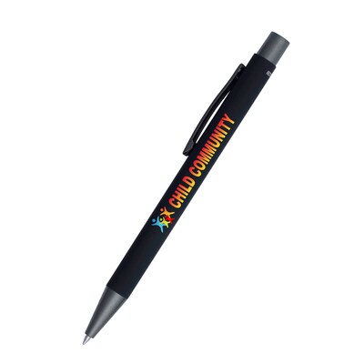 Custom Fleetwood Satin Soft Touch Gel Click Pen (Recycled Aluminum)
