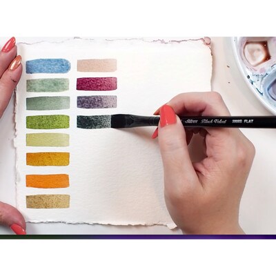 Silver Brush Black Velvet Square Wash Brushes, 2/Set (SLVBV3058)