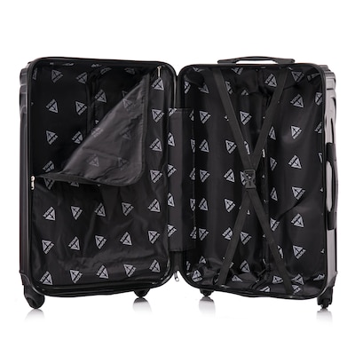 InUSA Vasty 26.37" Hardside Suitcase, 4-Wheeled Spinner, TSA Checkpoint Friendly, Black (IUVAS00M-BLK)