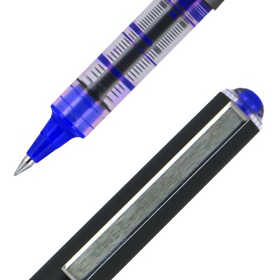 uni-ball Vision Rollerball Pen, Micro Point, 0.5mm, Blue Ink, Dozen (60108)
