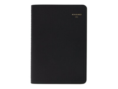 2024 AT-A-GLANCE 5 x 8 Daily Appointment Book, Black (70-207-05-24)