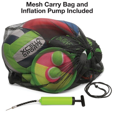 Xcello Sports Summer Set w/ Toss + Catch, Paddle Ball, Volleyball, Frisbee, Junior and Mini Football