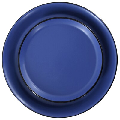 Elama Bacarra Stoneware Dinnerware Set, Black/Blue, 16 Piece (935120578M)