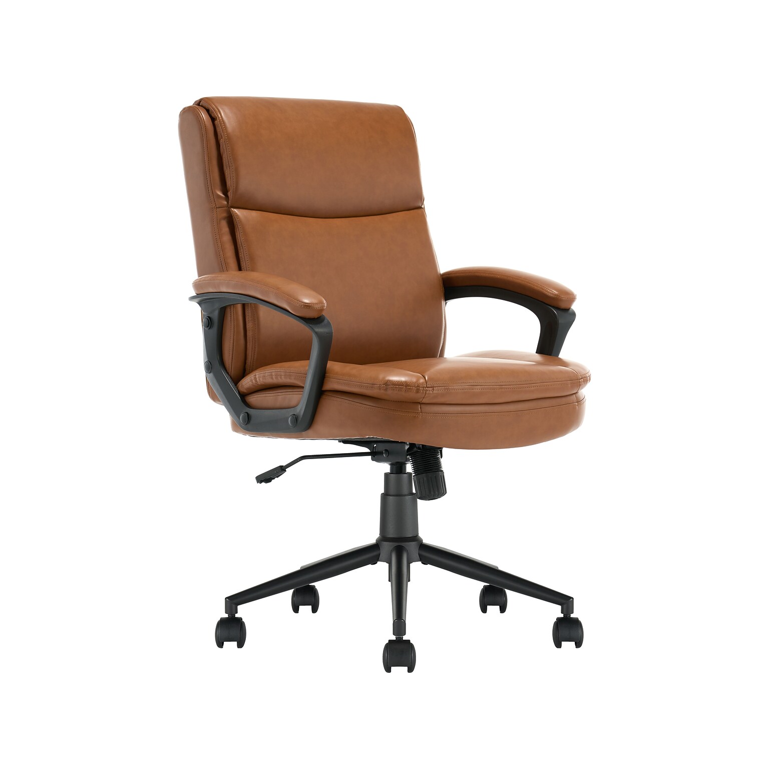 Click365 Transform 2.0 Ergonomic Bonded Leather Swivel Desk Chair, Cognac (CCHR10007A)