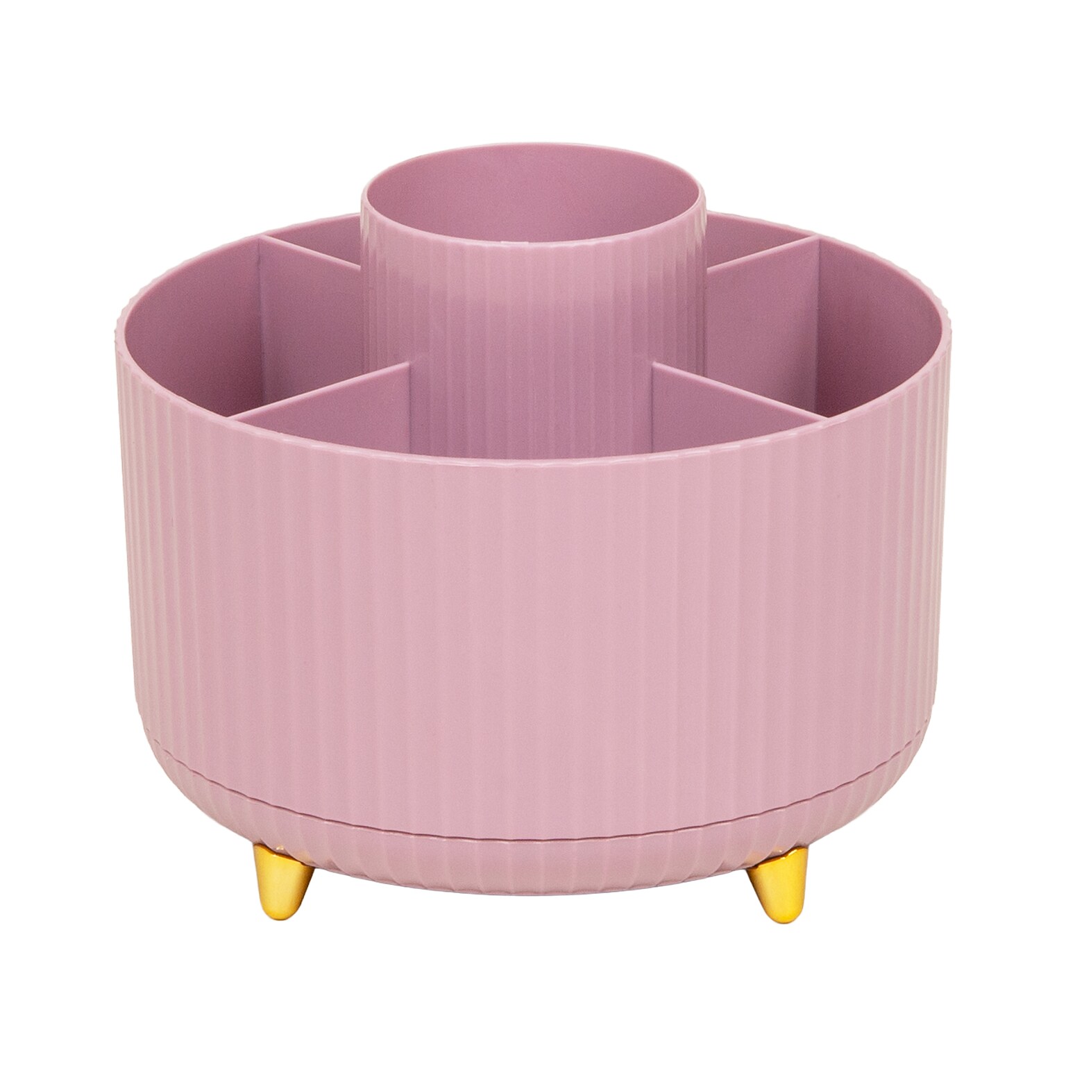 Staples 5-Compartment Rotating Plastic Desk Organizer, Dusty Pink (ST63865)