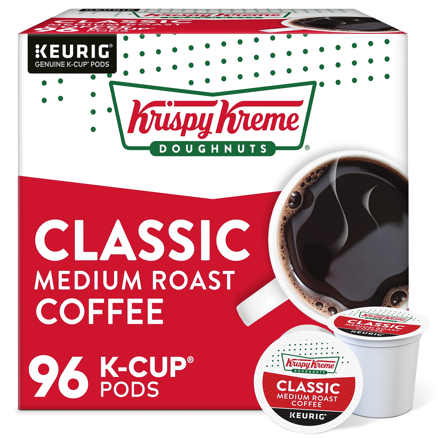 Krispy Kreme Classic Coffee Keurig® K-Cup® Pods, Medium Roast, 96/Carton (06110CT)