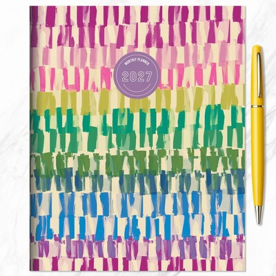 2027 TF Publishing Painted 6.5" x 8"  Monthly Standard Planner, Paperboard Cover, Multicolored (27-4206)