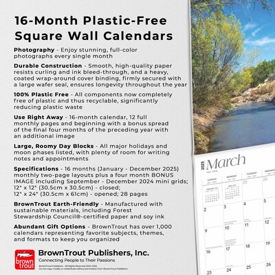 2025 BrownTrout Arizona National Parks & Monuments 12" x 12" Monthly  Wall Calendar (9781975476007)