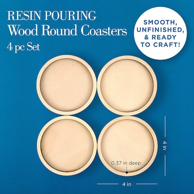 Mod Podge Resin Pouring Surface, Coasters, 4/Pack, 3 Packs/Bundle (MOD25485-3)