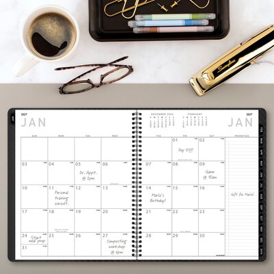 2027 AT-A-GLANCE Contemporary 9" x 11" Monthly Planner, Faux Leather Cover, Charcoal (70-260X-45-27)